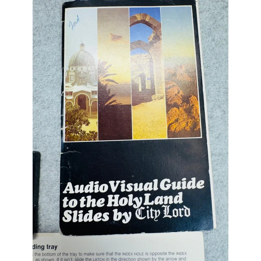Kodak Carousel Transvue 140 Slide Tray Holy Land Audio Visual Guide Set Vintage‎